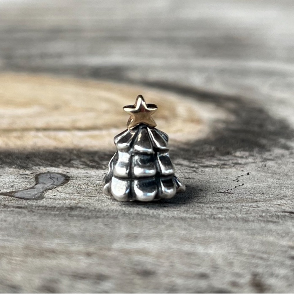 Pandora Christmas Tree 14K Gold & Sterling Silver Charm